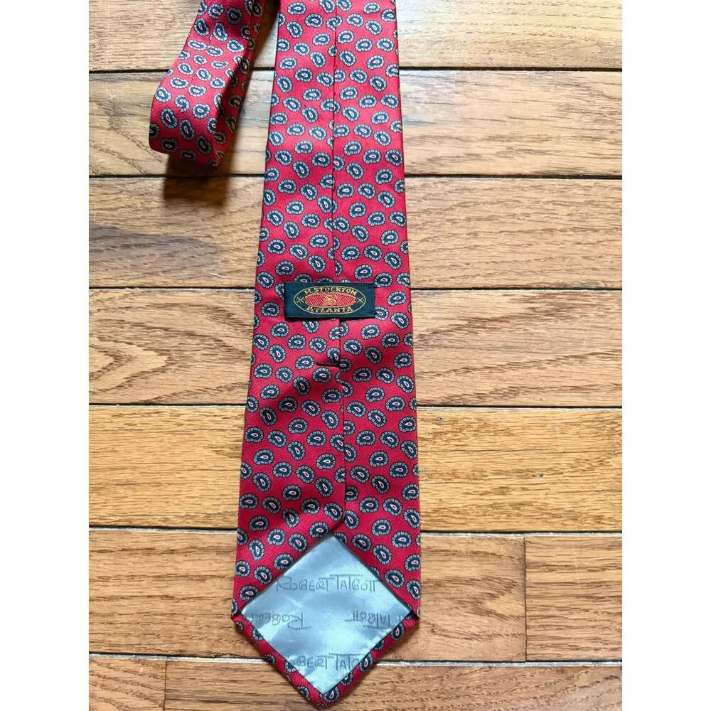 Robert Talbott H. Stockton Atlanta Red Paisley Silk Tie Vintage Mens Necktie USA